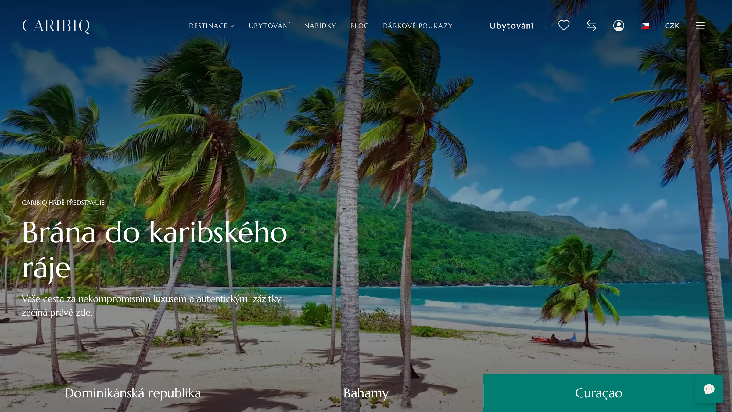 Caribiqのカリブ海の目的地と宿泊施設のプレゼンテーションのトップページ